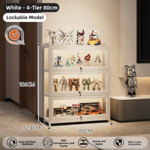 ZHUSHANXIA | Lighted Transparent Acrylic Display Cabinet With Lock