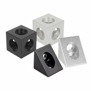 4pcs 3D Printer Accessories Triangular Aluminum Blocks Corner Piece Connector 2020 Aluminum Alloy Corner Code Fixed Square Nut