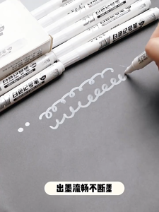 LVYIMAO Buy one take one ปากกามาร์กเกอร์สีขาว 1 ชิ้น ปากกามาร์กเกอร์ยางกันน้ำแบบถาวรสำหรับวาดภาพศิลปะ ปากกามาร์กเกอร์สำหรับระบายสีแบบกราฟฟิตี TH