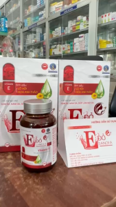 Vitamin E ĐỎ SANOFA hộp 30 viên giúp giảm nguy cơ lão hóa da giúp làm đẹp da hạn chế sạm da nám da