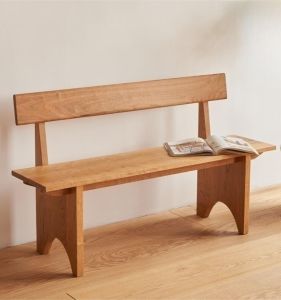 Summer Bench Dining Chair Living Room Backrest Seat Bedroom Bed End Stool Minimalist Double Cherrywood Shoe Changing Stool