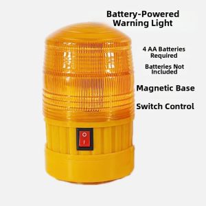 Dry Battery Powered Magnetic Construction Site Warning Light Truck Flashing Yellow Road Barrier Light Hazardous Goods Safety Protection