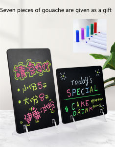 ผู้ชายราคาคณะกรรมการการแสดงผลจัดเลี้ยงนมชาสก์ท็อปยืนที่เขียนด้วยลายมือ Dot รายการหน่วยร้านรับประทานอาหารแผงลอยครัวเรือนเชิงพาณิชย์บิล DIY มินิ Erasable มือวาดขนาดเล็กกระดานดำตารางบัตร