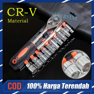 Kunci Shock Set 1/212Pcs Kunci Socket Kunci Sok Wrench Rachet Alat Perkakas Lengkap Motor Rachet Handle