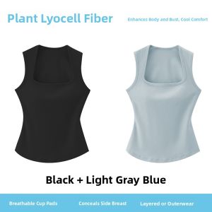 miiow | White Lenzing Cotton Strap Vest Women Summer New Inner Wear Outer Wear No Bra Base Shirt Cat Person MiiOW Versatile Slim Fit