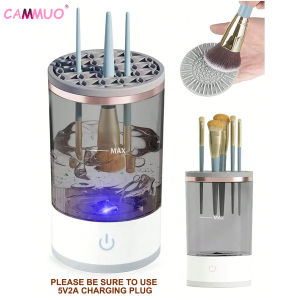 Cammuo Electric Makeup Brush Cleaner Automatic Cosmetics Brush Cleaner for All Size Brushes Set USB Charging Cleaning Makeup Brushes