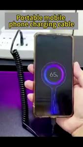 Cáp Sạc Nhanh USB Type C NNBILI 66W 5A Cáp Sạc Xe Hơi Cáp USB C Sang Type C Dạng Lò Xo Rút Gọn Cho Samsung Huawei Xiaomi OnePlus