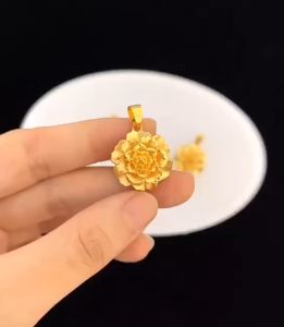 Pawnable 18k Saudi Gold Weight 4g Multi-layered Flower Pendant Only