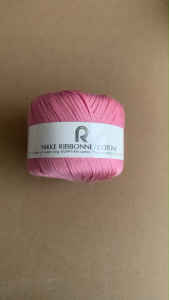 ไหมพรม ไหมถัก ไหมอียิปต์ NIKKE RIBBONNE/COTONE ชมพู 40g. ญี่ปุ่นแท้ (ส่งจากไทย)