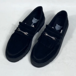 Mikihas - Sepatu Loafers Pria Tassel Kulit Suede Casual Original Hitam Reylord