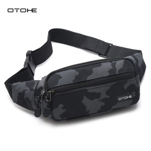 OTOHE กระเป๋าคาดเอวแนวสปอร์ตสำหรับผู้ชายกระเป๋าผู้ชายแฟชั่นสะพายไหล่กระเป๋ากีฬาสะพายไหล่กระเป๋าคาดหน้าอกกันน้ำกระเป๋าคาดเอวกระเป๋าวิ่งแบบพกพา Tas Gym สำหรับวิ่งเดินป่าปั่นจักรยาน