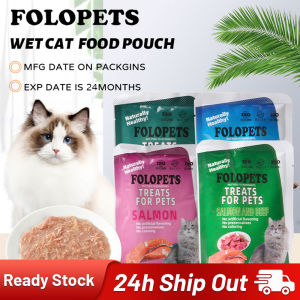 FOLOPETS Cat Food Pouch 100g Fresh Natural Organic Wet Cat Food For All Breads Cats(4 Flavors)