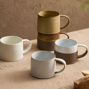 YaoShan Japanese Style Ceramic Coffee Cup Hang Ear Coarse Ceramics Hand-Poured Latte American Style Mugs Design Sense Water Cups