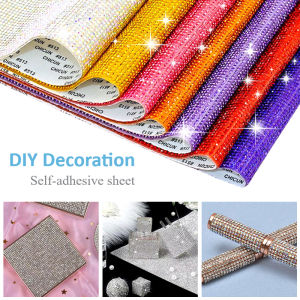 Self-Adhesive Cuttable Crystal Stickers Rhinestone Sticker Tape DIY Decoration Diamond Sticker Phone Clothes Decoration