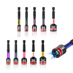 Geinxurn 2.6“/6" Nut Driver Set Color Coded Strong Magnetic S2 Steel 1/4 Hex Shank Socket Bits Fit Drill Screwdriver For Repair