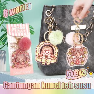Premium gantungan kunci acrylic Mochi Gantungan kunci teh susu seri Keychain lucu