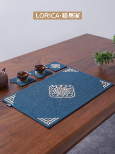 New Chinese Style Embroidered Tea Mat Cloth Art Tea Cup Pad Heat Resistant Anti-Scalding Pad Tea Table Cloth Waterproof Table Mat