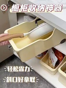ready stock Pot rack kitchen cookware storage cabinet storage box pot lid rack with wheels shelf plastic