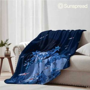 Beast Kingdom | Blue Fish Girl Soft Warm Flannel Blanket Lightweight Cozy Christmas Halloween Home Decor Room