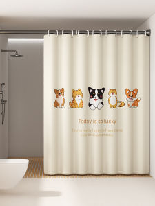 Waterproof Bathroom Shower Curtain Partition Blind No Drilling Mold Proof Door Curtain Bath Room Blocking Hanging Curtain Fabric