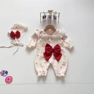 (3-12kg) Body Nơ Cam Xô Muslin NHÍM XÙ KIDS Cho Bé Gái Sơ Sinh Đầy Tháng Thôi Nôi B116