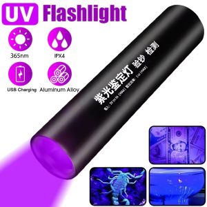 365nm UV Flashlight LED Ultraviolet Torch Rechargeable Zoomable Mini Ultra Violet Lights Pet Urine Stains Detector