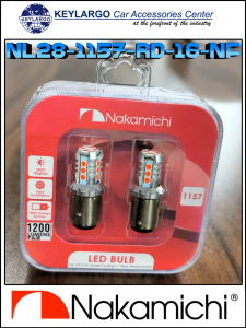 BULB 1157 DOUBLE CONTACT 16 LEDS 520 LUMENS/PAIR 1200 LUMENS/PAIR NON FLASH 12V RED
