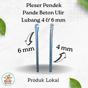 Pleser Besi Beton Ulir Pendek Pembengkok Lubang Diameter 4 dan 6 mm