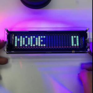 VFD Music Spectrum Display clock Voice control Level Indicator rhythm Analyzer VU Meter FOR TYPE-C 5V 12V car POWER Amplifier