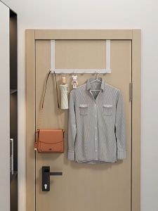 Gantungan Baju Pintu Kamar Tidur Gantungan Aluminium Dapat Disesuaikan Gantungan Rak Dinding Kamar Mandi Pakaian Bor Gratis Door Hook Organizer 5 6 8 Kait