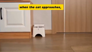 SKISOPGO Cat Food Bowl Automated Open Close Smart Feeder Anti-Ant Stainless Cat Bowl Guard Neck Non-Slip 智能猫碗
