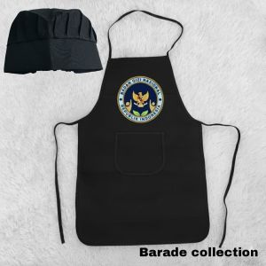 Celemek Dewasa Satu Set Topi/Celemek Bgn Free Bordir Nama