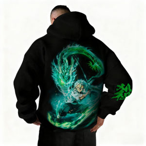 Bandai | Demon Slayer Anime Large Hoodie Autumn/Winter New Shinazugawa Sanemi Printed Harajuku Casual Loose Parent Child Sweater Top
