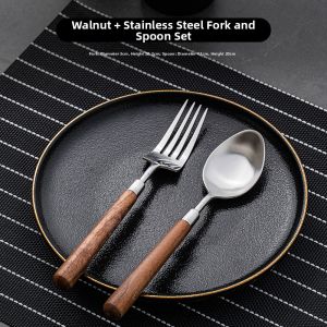 SENGAOPAI | Wooden Handle Steak Knife Fork Set