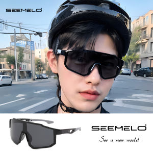 SEEMELO แว่นตาแว่นตาสำหรับขับรถสี่เหลี่ยมสำหรับปั่นจักรยานกลางแจ้ง TAC แว่นโพลารอยด์ทุกเพศแว่นตาป้องกันทรายยืดหยุ่นออกแบบสี UV400แว่นตาใส่วิ่งขับขี่สำหรับผู้ชายผู้หญิง