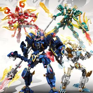 Bộ Khối Xây Dựng Robot Biến Hình Động Vật Sáng Tạo SEMBO - Bộ Gạch Mô Hình Mecha Tiger & Dragon Dành Cho Bé Trai Quà Tặng Sinh Nhật Mang Tính Giáo Dục