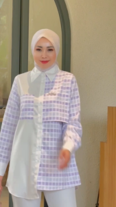 MDLY Baju Kemeja Atasan Wanita/Kemeja Kotak/Kemeja Casual Kekinian/Gaura Shirt by MDLY