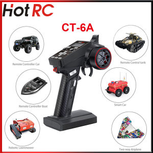 HOTRC CT-6A 2.4G 6CH 6 Channels One-handed Control Radio Transmitter Remote Controller for RC Toy Car Boat Drone Parts