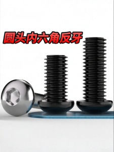 qd | Black 304 Stainless Steel Reversed Thread Hex Head Dome Cup Screw