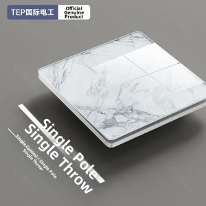 TEP | Snow Marble Pattern Tempered Glass Switch Socket Panel