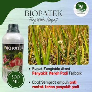 Obat Semprot Padi Daun Merah Terbaik - BIOPATEK 500ML - Obat Racun Penyakit Merah Pada Daun Padi Ampuh - Fungisida Atasi Busuk Bercak daun Padi Terampuh ORIGINAL 100%
