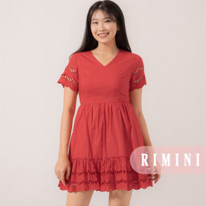 RIMINI - Dress Wanita Valentine Lengan Pendek Vneck Ruffle Mini - Ethelyn Dress - 524365