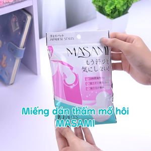 Miếng dán thấm hút mồ hôi nách Masami khử mùi thấm hút hiệu quả không để lại vết ố mồ hôi túi 10 miếng