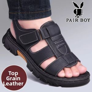 PAIR BOY | Summer Mens Genuine Leather Thick Sole Anti-slip Sandals
