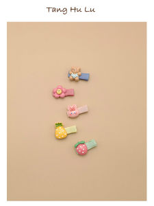 Adorable Baby Hair Clips Full Wrapped Cloth Resin No Damage Fringe Hair Accessories for Infants And Toddlers Korean Style