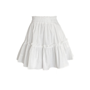 🦋 VEVE Korean Style White Skirt: Short Pleated A-line Skirt Lace Skirt