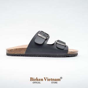 DK01 - Dép Đế Trấu BIOLINE Official Thiết Kế Hai Quai Ngang Da Bò Lót Pu Kem Chống Nước.