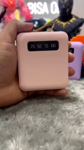 Powerbank 800 mah Mini Size with 4 Kabel Fast Charging Setengah layar LED Senter