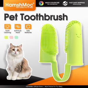 HamshMoc Wrap-around Design Pet Finger Brush Ergonomic Design Pet Toothbrush Teeth Cleaning Dental Care for Puppies Cats