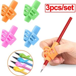 【Free Shipping】3PCS Writing Correction Tool 2 Finger 3 Fingers Silicone Pencil Grip Holder Child Learning Write Corrector Device Stationary